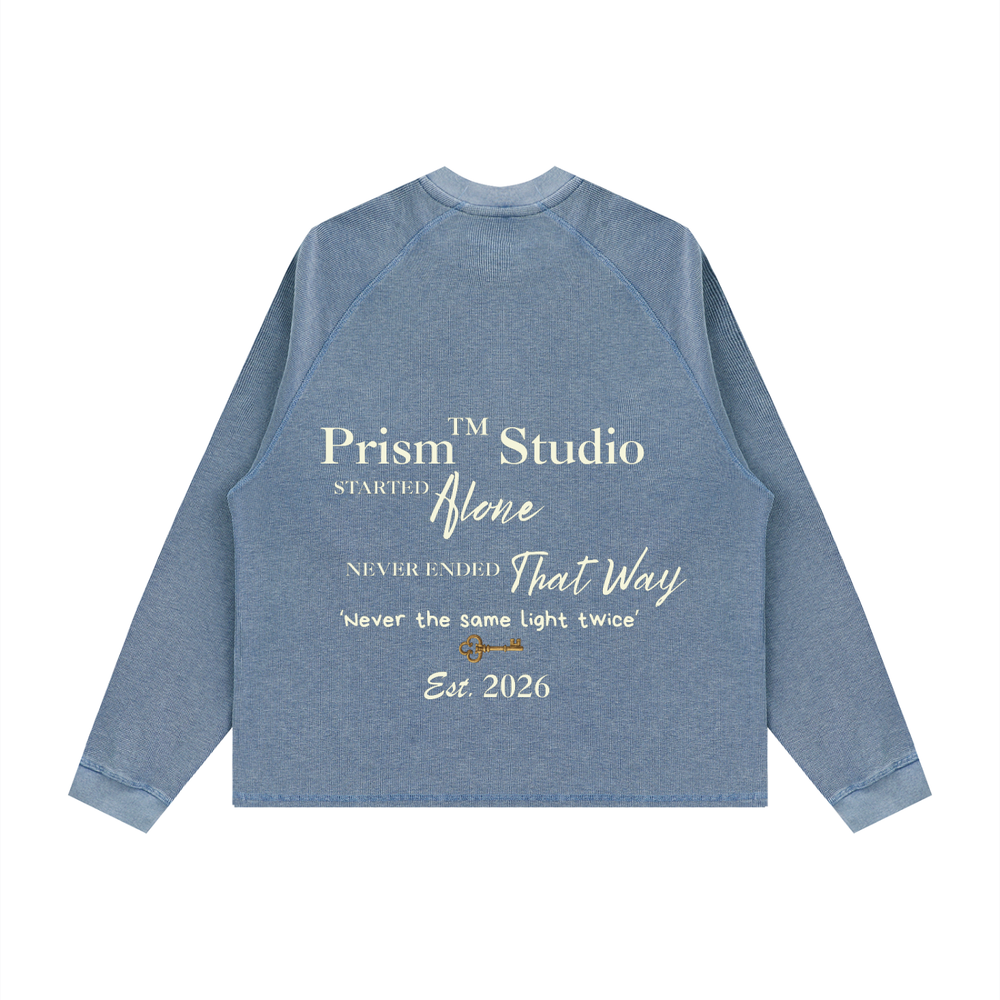 Camiseta gofrada ancha unisex con lavado vintage