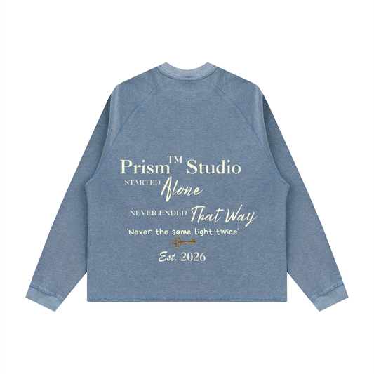 Camiseta gofrada ancha unisex con lavado vintage